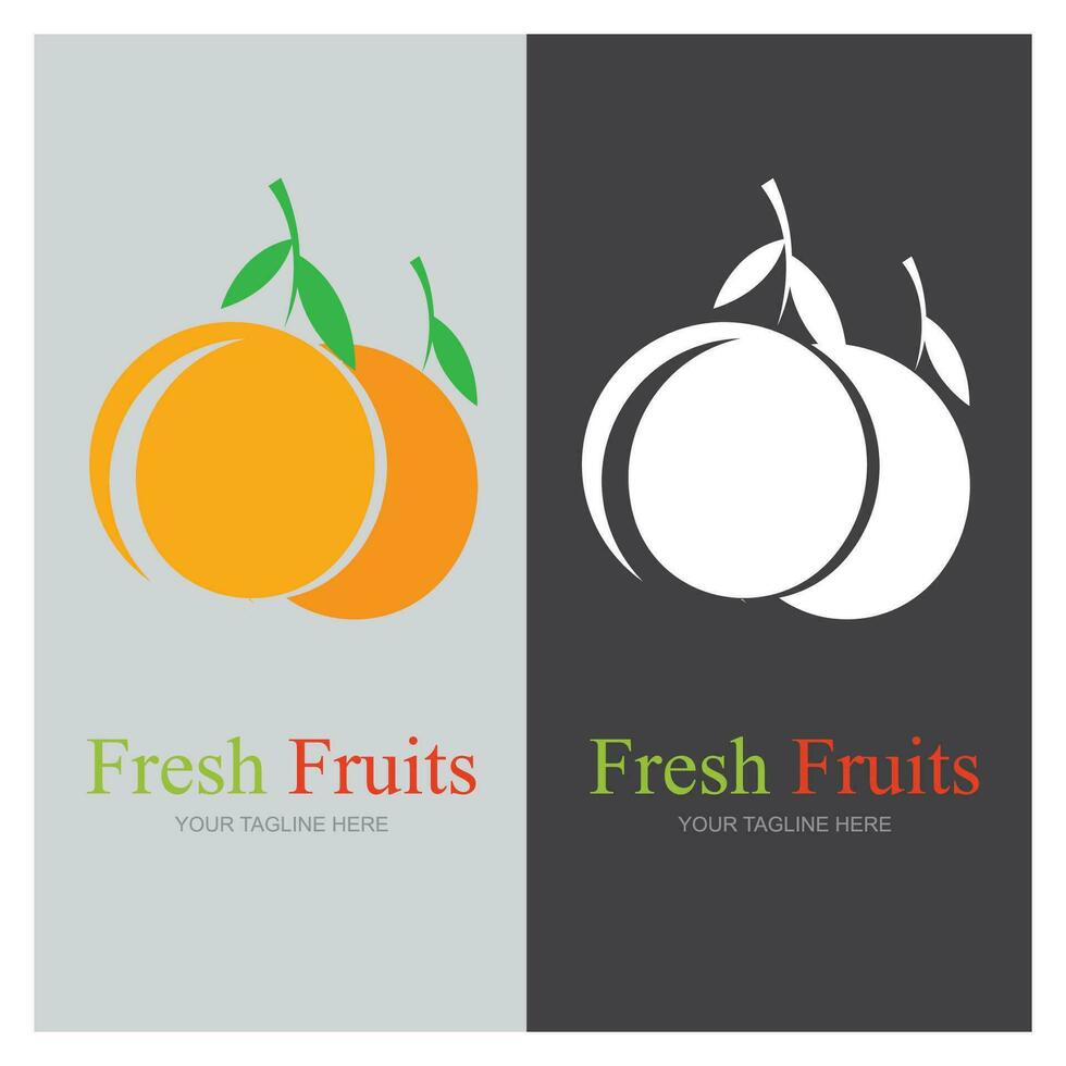 färsk frukt logotyp vektor