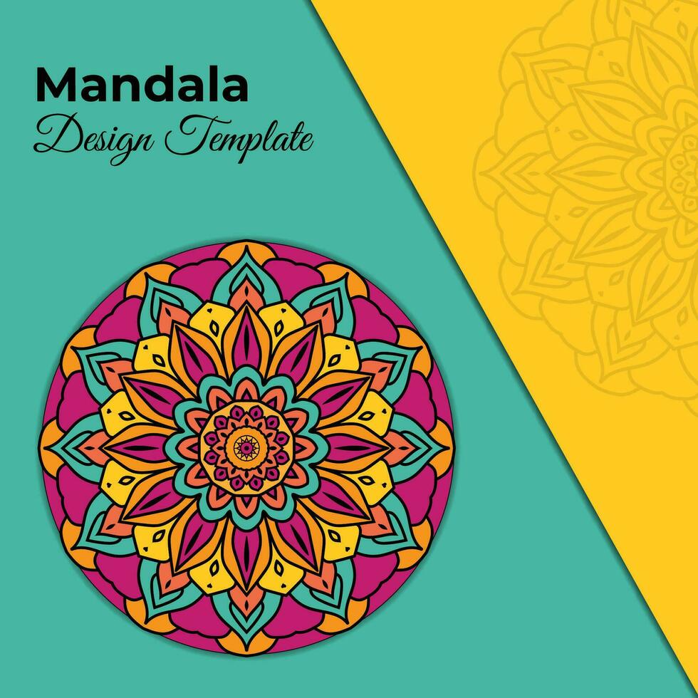 tolle Rangoli-Stil Blume elegant bunt Mandala Design Vorlage vektor