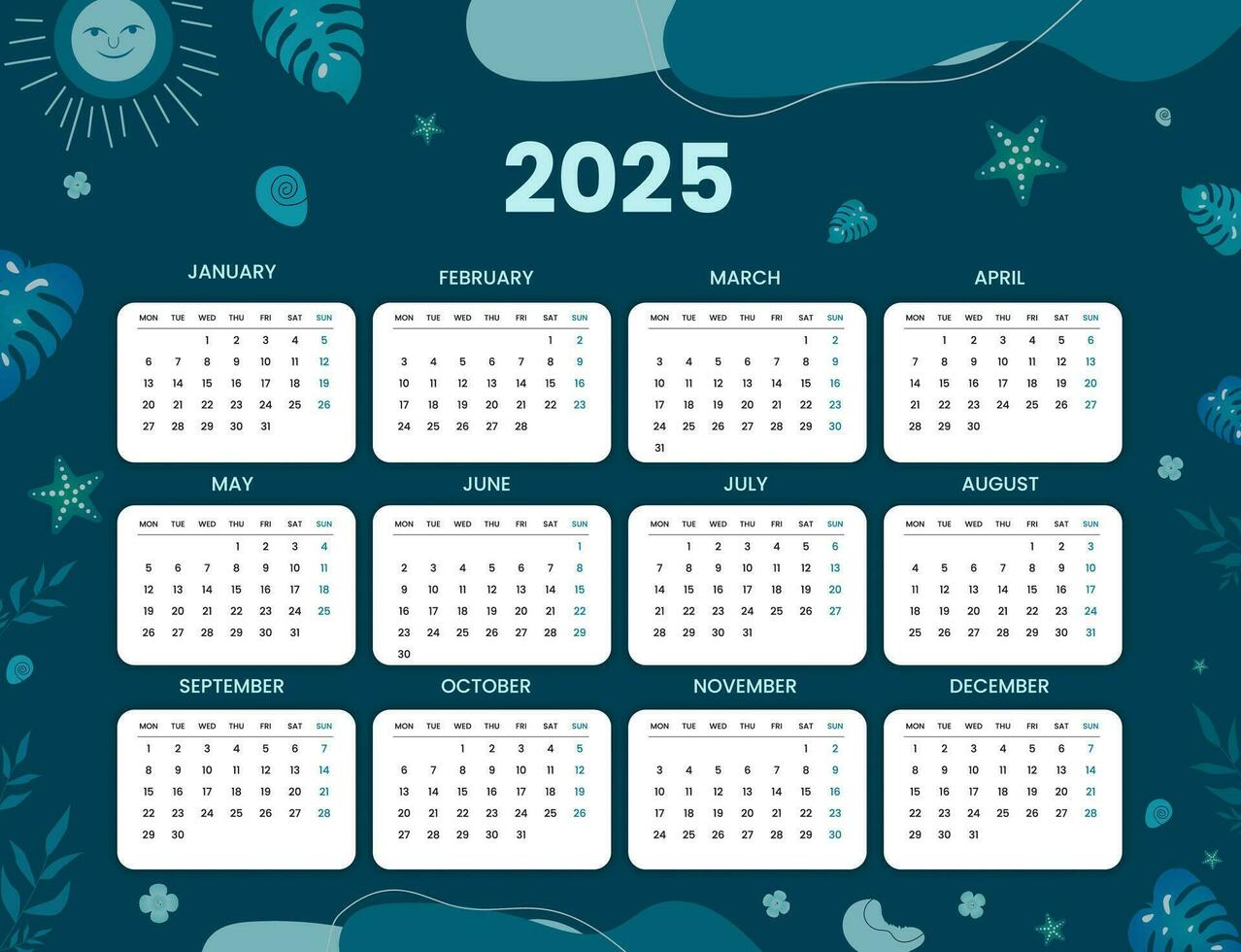 2025 minimalistisch Kalender, ein einfach und stilvoll Weg zu bleibe organisiert 2025 Reise Kalender, ein Jahr von atemberaubend Fotografien von um das Welt 2025 Planer Kalender vektor