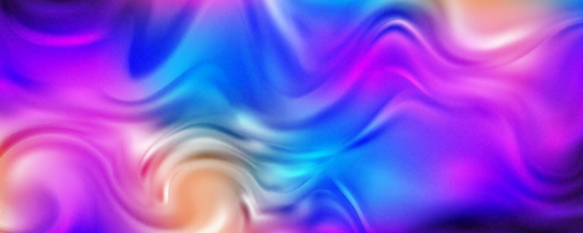 Regenbogen Hintergrund mit Wellen von Flüssigkeit. abstrakt Gradient Hintergrund mit hell beschwingt Farben. Vektor Einhorn holographisch Hintergrund.