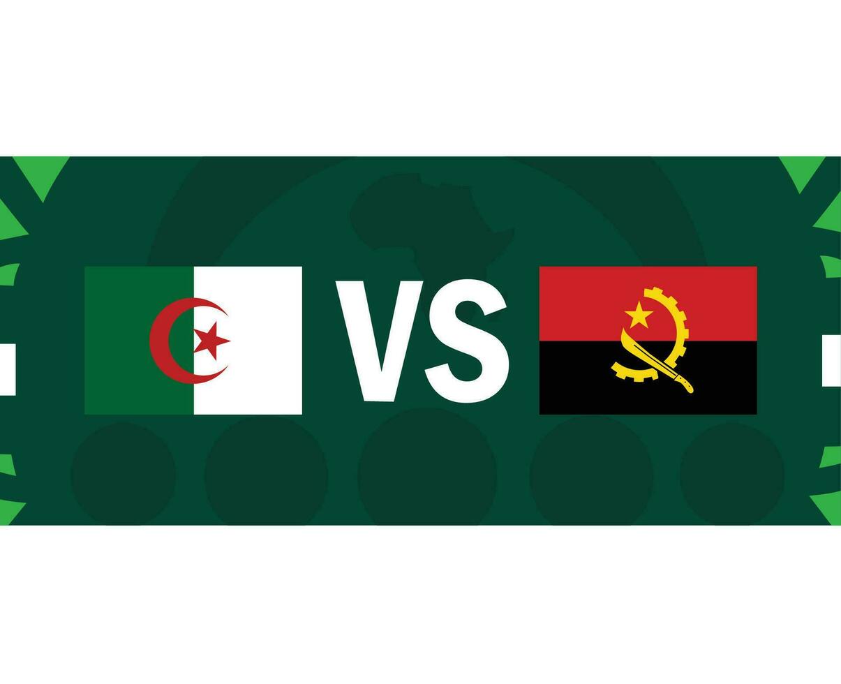 Algerien und Angola afrikanisch Flaggen Nationen 2023 Länder Design Vektor Illustration