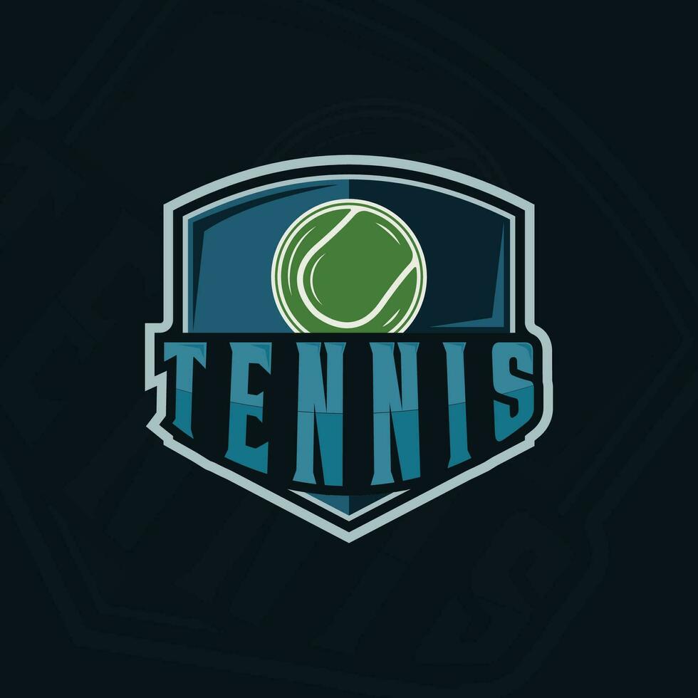 boll av tennis logotyp emblem vektor illustration mall ikon grafisk design. sport tecken eller symbol för klubb eller turnering med bricka