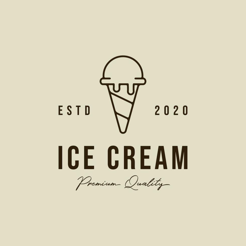 Eis Sahne Logo Linie Kunst einfach minimalistisch Vektor Illustration Vorlage Symbol Grafik Design. Essen gefroren Eis Zeichen oder Symbol zum Geschäft Geschäft mit linear Stil Konzept