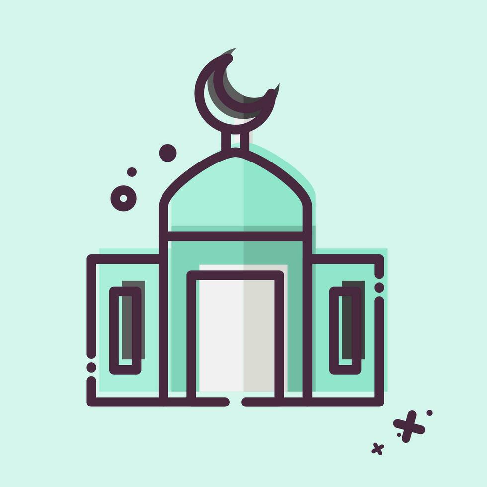 ikon moskén. relaterad till ramadan symbol. mbe stil. enkel design redigerbar. enkel illustration vektor