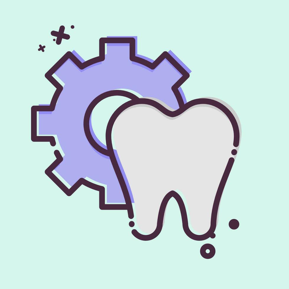 Symbol Dental Dienstleistungen. verbunden zu Dental Symbol. mb Stil. einfach Design editierbar. einfach Illustration vektor