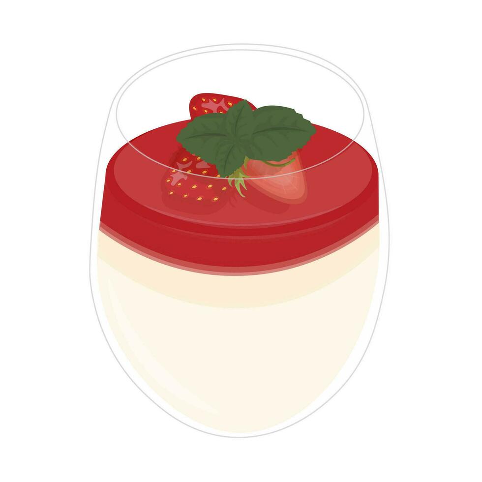 Logo Illustration Panna Cotta Italienisch Dessert im klein Gläser vektor