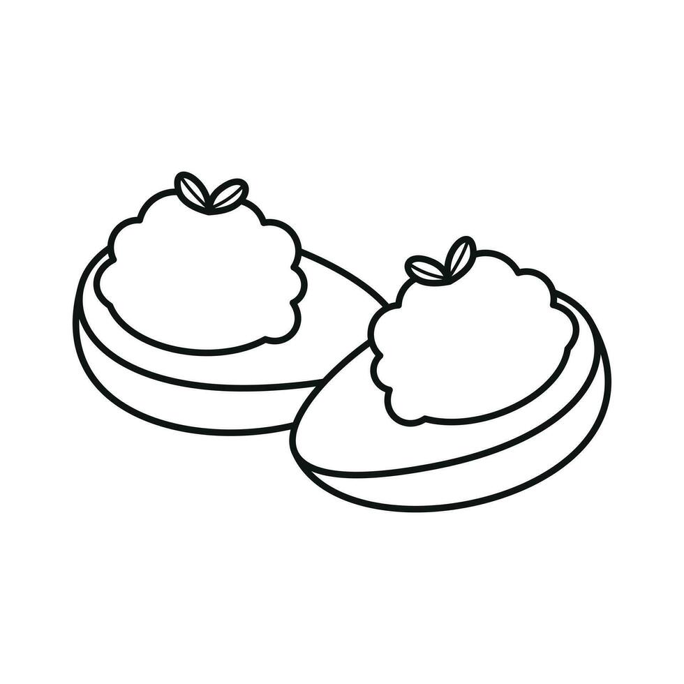 lecker köstlich Bohnenkraut Lebensmittel Prämie Vektor Künste. Karikatur Gekritzel süß Symbol Gliederung Linie Kunst Design