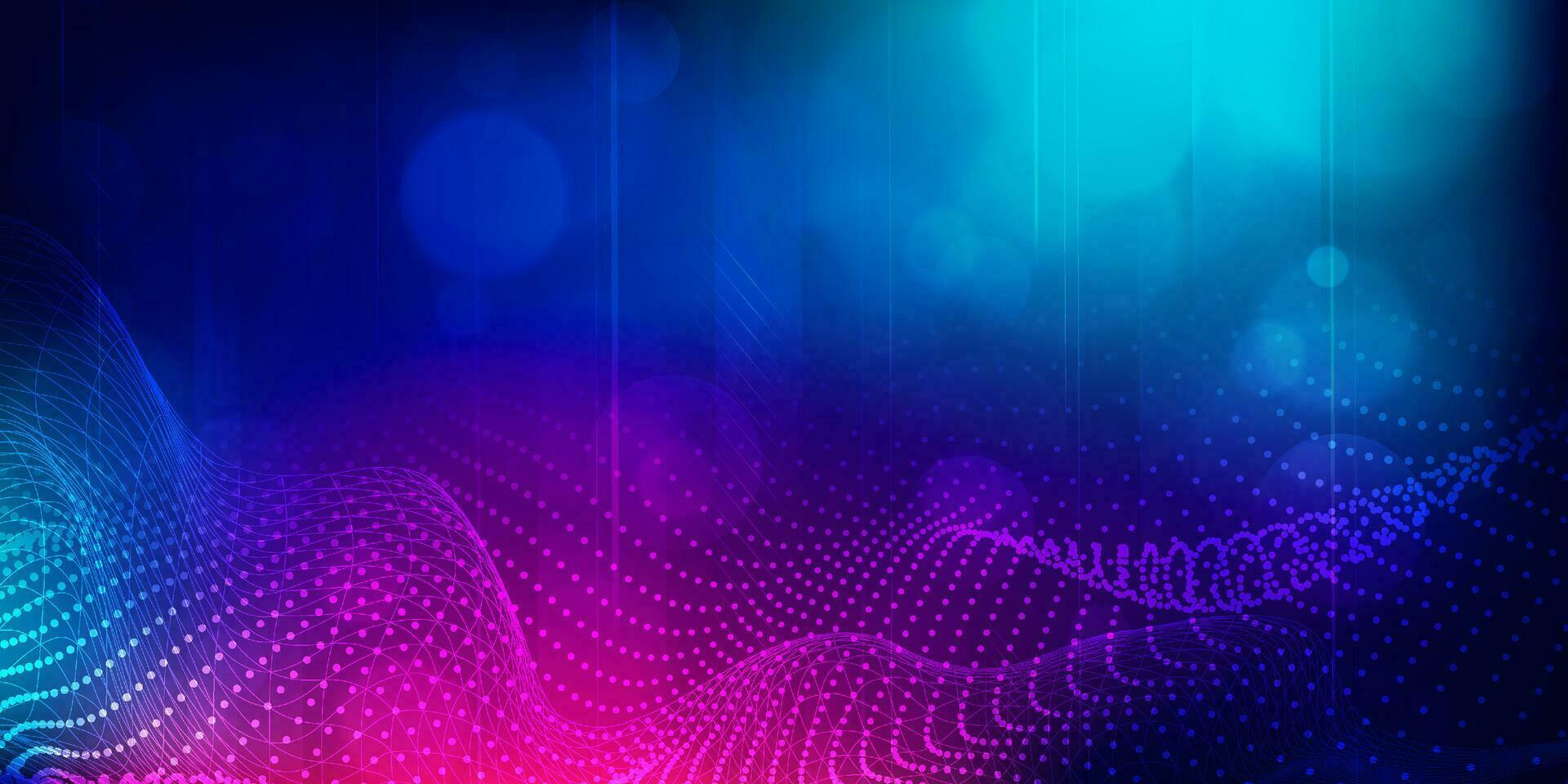 Digital Technologie futuristisch Internet Netzwerk Verbindung Blau lila Hintergrund, abstrakt Cyber Information Kommunikation, ai groß Daten Wissenschaft, Innovation Zukunft Technik, Linie Punkt Illustration Vektor 3d