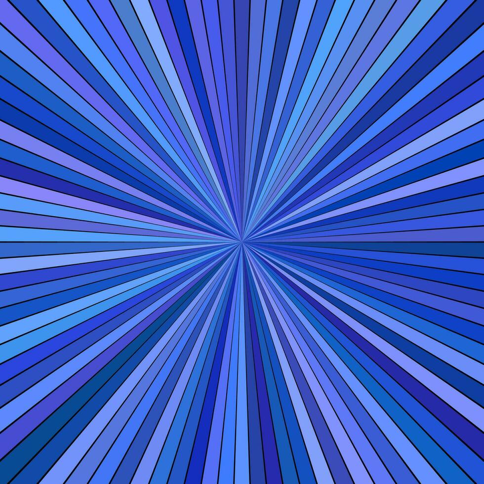 Blau hypnotisch abstrakt gestreift Sonne platzen Hintergrund Design - - Vektor explosiv Grafik