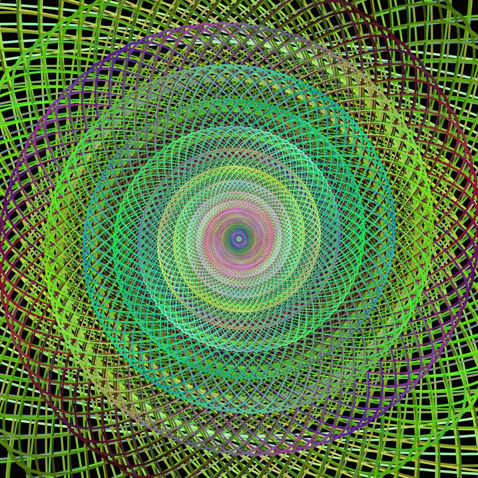 grön abstrakt vektor fraktal spiral design bakgrund