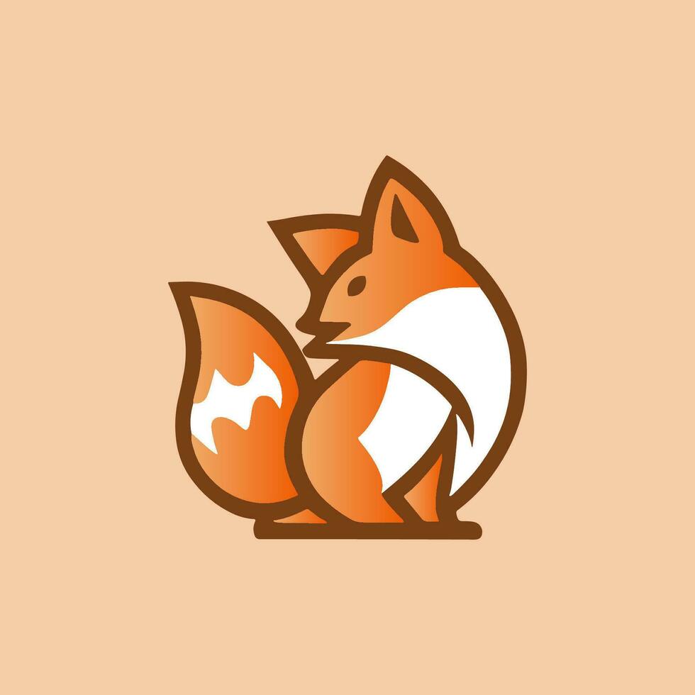 modern minimalistisk kitsune logotyp vektor