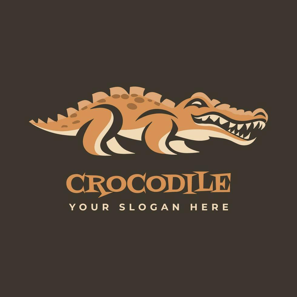 modern einzigartig minimalistisch Krokodil Logo vektor