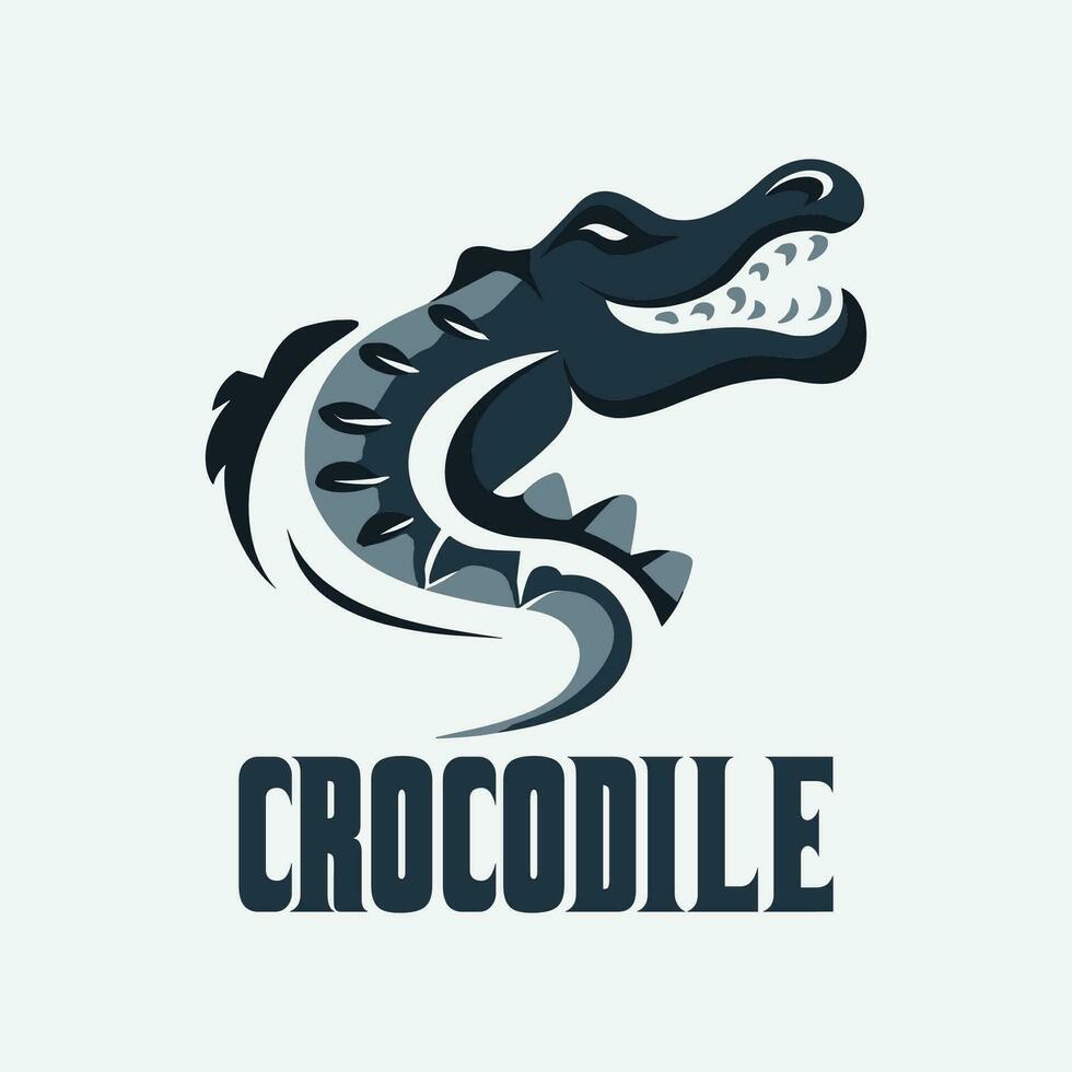 modern einzigartig minimalistisch Krokodil Logo vektor