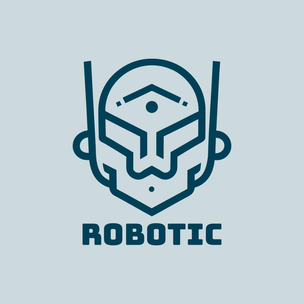 modern minimalistisk robot logotyp vektor