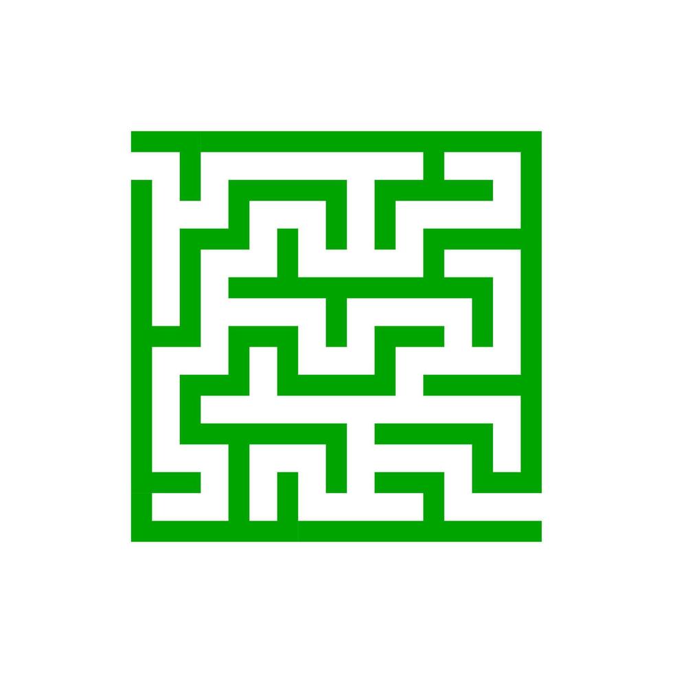 abstraktes quadratisches Labyrinth. Spiel für Kinder. Puzzle für Kinder. ein Eingang, ein Ausgang. Labyrinth Rätsel. flache Vektorillustration lokalisiert auf weißem Hintergrund. vektor