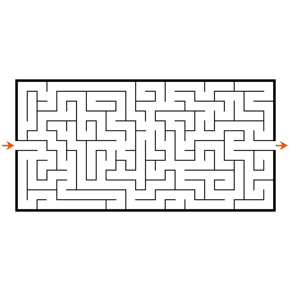 abstraktes rechteckiges Labyrinth. Spiel für Kinder. Puzzle für Kinder. Labyrinth Rätsel. flache Vektorillustration lokalisiert auf weißem Hintergrund. vektor