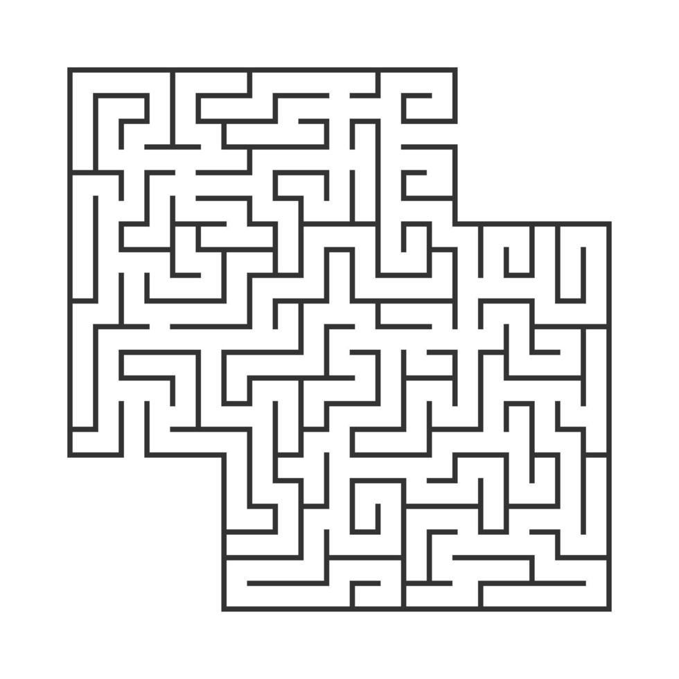 abstraktes quadratisches Labyrinth. Spiel für Kinder. Puzzle für Kinder. Labyrinth Rätsel. flache Vektorillustration lokalisiert auf weißem Hintergrund. mit Platz für Ihr Bild. vektor