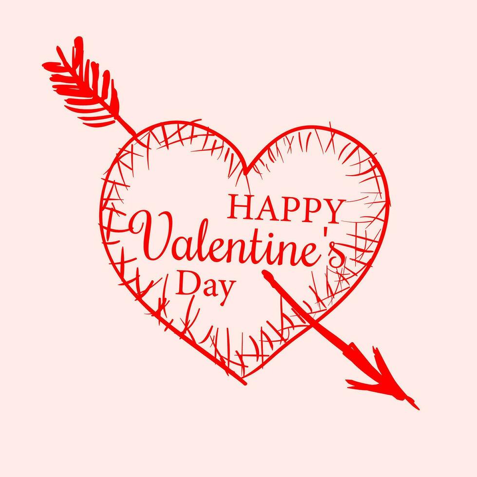 kostenlos Vektor einfach glücklich Valentinsgrüße Tag Gruß mit Liebe Herzen