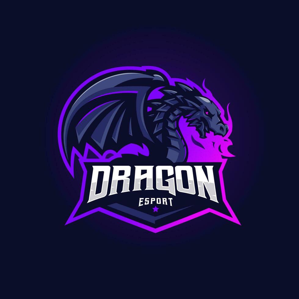 dragon esport logotyp vektor