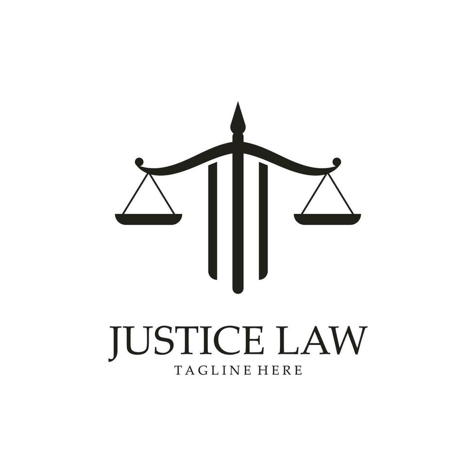 Gerechtigkeit Gesetz Logo Vorlage Vektor Illustration