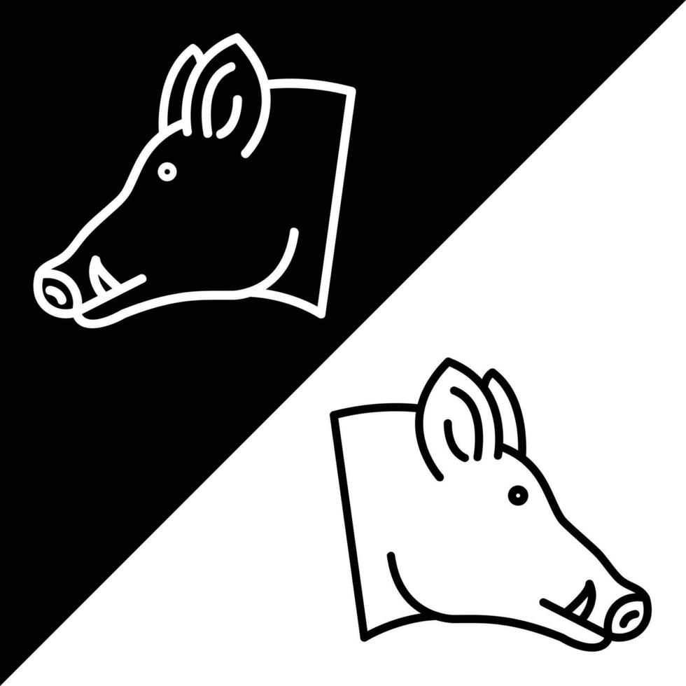 vild gris vektor ikon, linjär stil ikon, från djur- huvud ikoner samling, isolerat på svart och vit bakgrund.