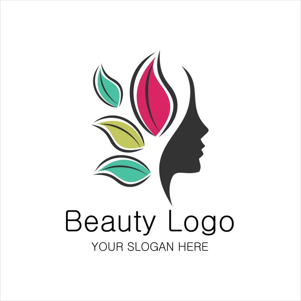 Frau Gesicht Logo Symbol Vektor. Frau Gesicht Logo Design Vektor Illustration, Mädchen Silhouette zum Kosmetika,