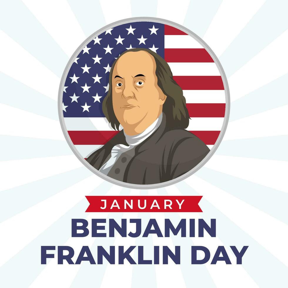Benjamin Franklin Tag Illustration Vektor Hintergrund. Vektor eps 10