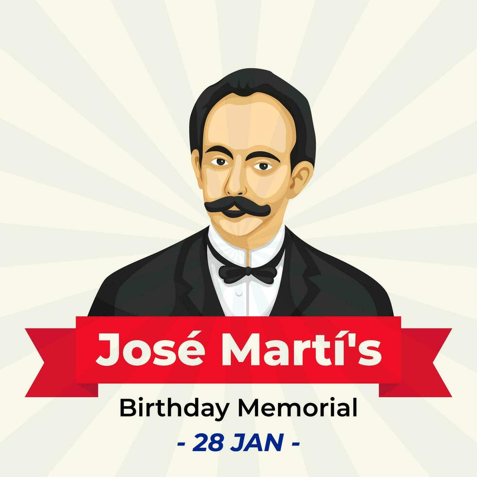 Jose Martis Geburtstag. das Tag von Kuba Jose Martis Geburtstag Illustration Vektor Hintergrund. Vektor eps 10