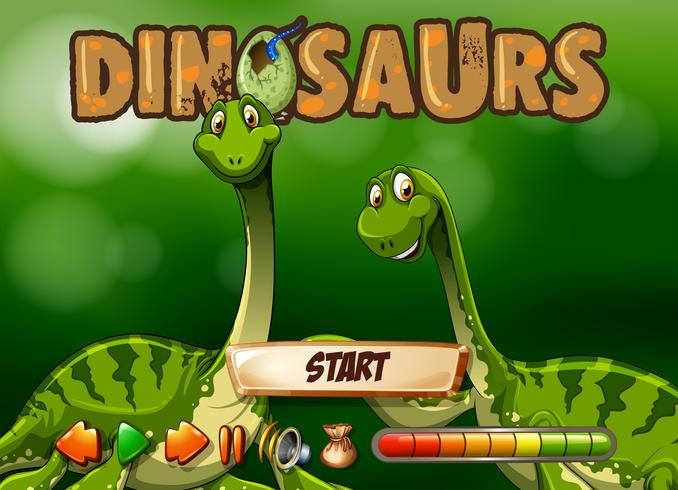 Spielvorlage mit zwei Dinosauriern vektor