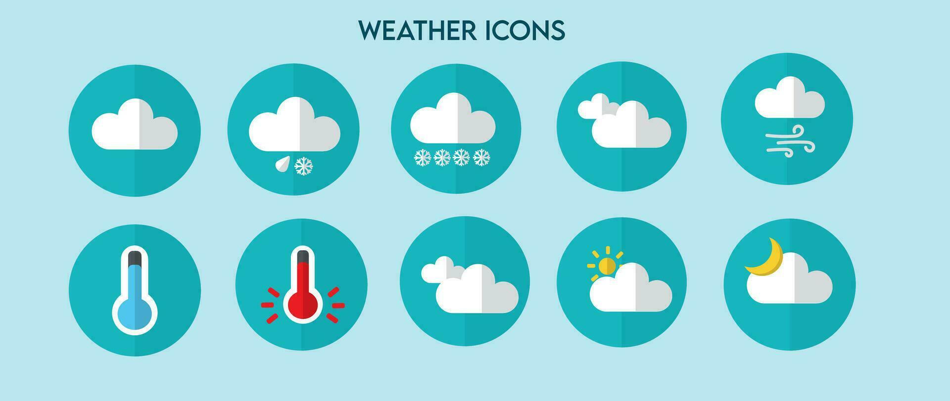 Wetter Symbol einstellen Vektor Illustration. Wetter Bedingungen Symbole