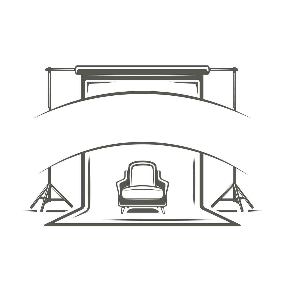 Fotostudioelement lokalisiert auf weißem Hintergrund vektor