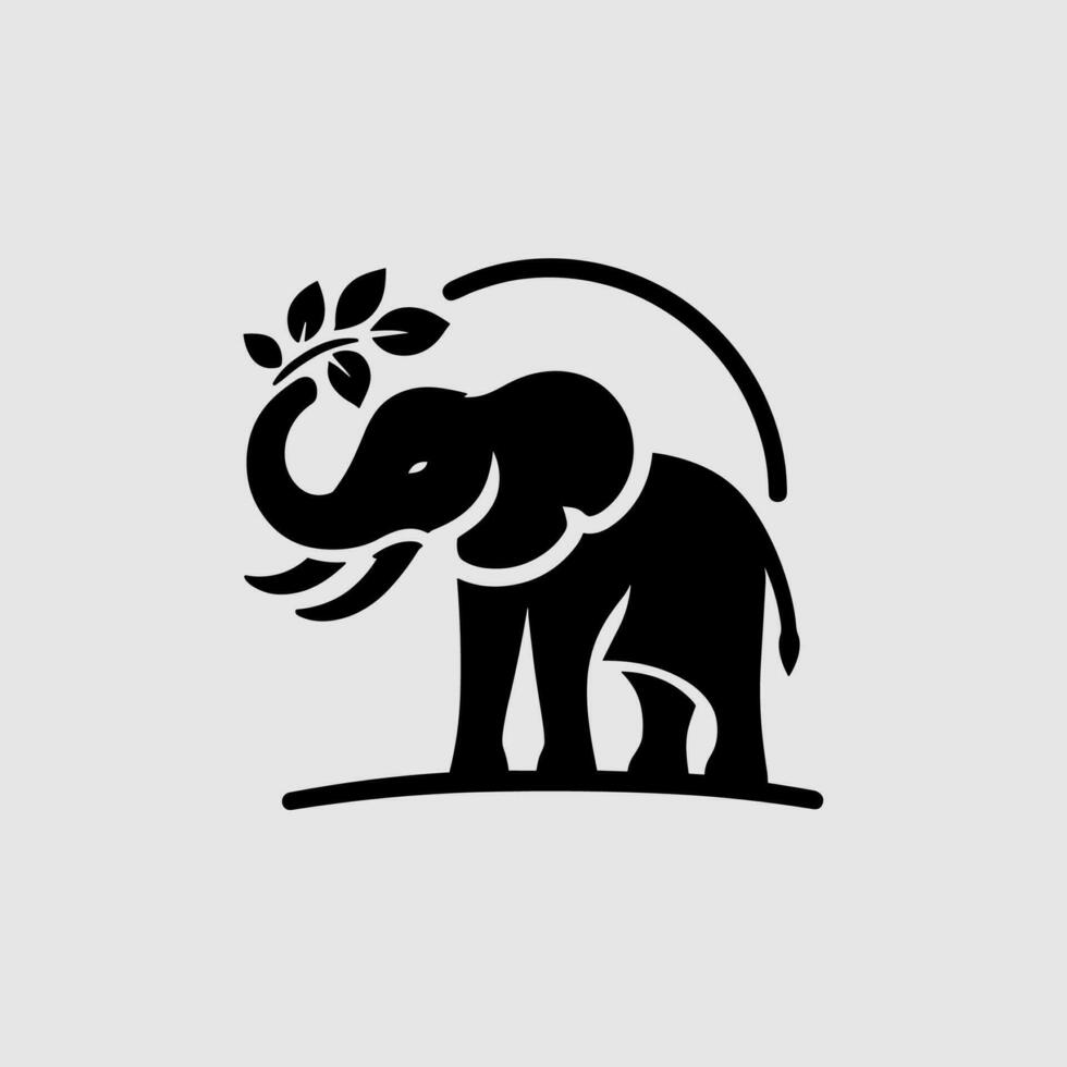 enkel elefant logotyp. afrikansk vilda djur och växter elefant logotyp ikon vektor illustration