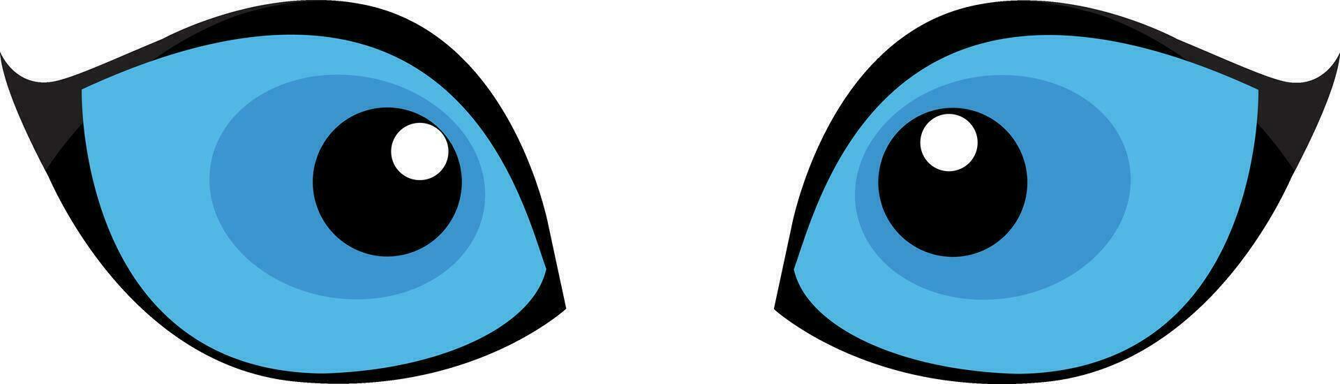 blå katt ögon isolerat på vit bakgrund. vektor illustration