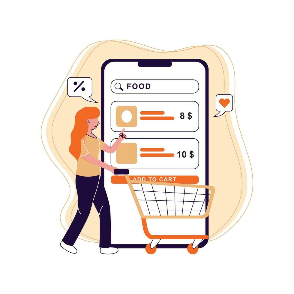 online Zahlung Einkaufen - - eben Design vektor