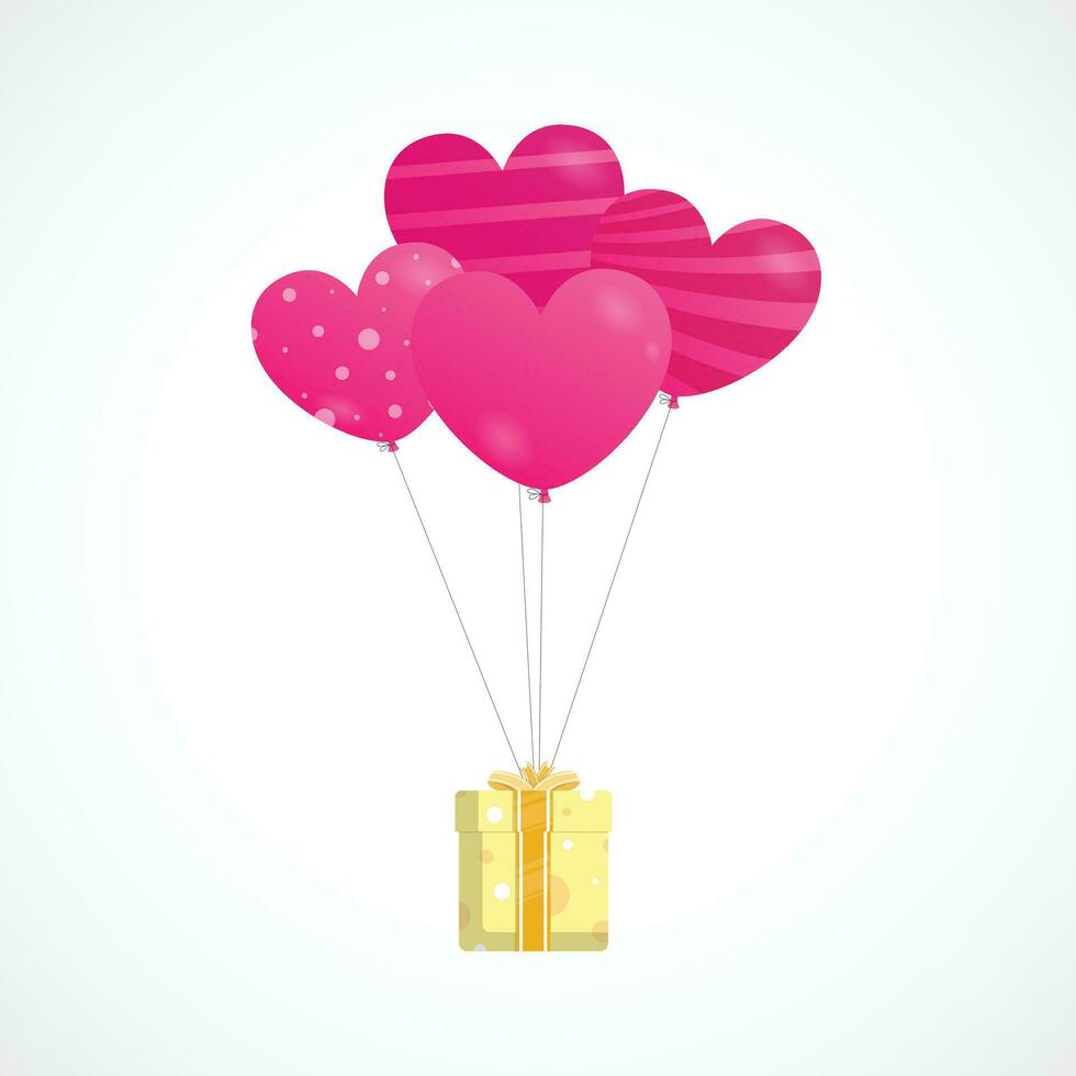 Ballon Geschenk Herz Liebe Rosa zum Dekoration Valentinstag Hochzeit Liebe Feier Festival süß Design vektor