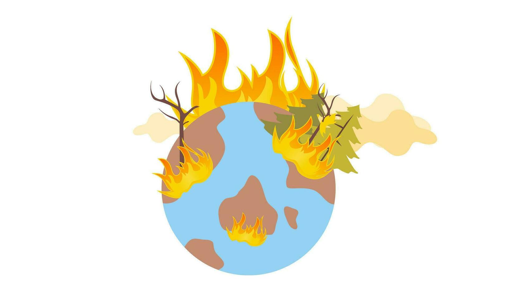 global Erwärmen Illustration, Umgebung Verschmutzung, global Erwärmen Heizung Einschlag Konzept vektor