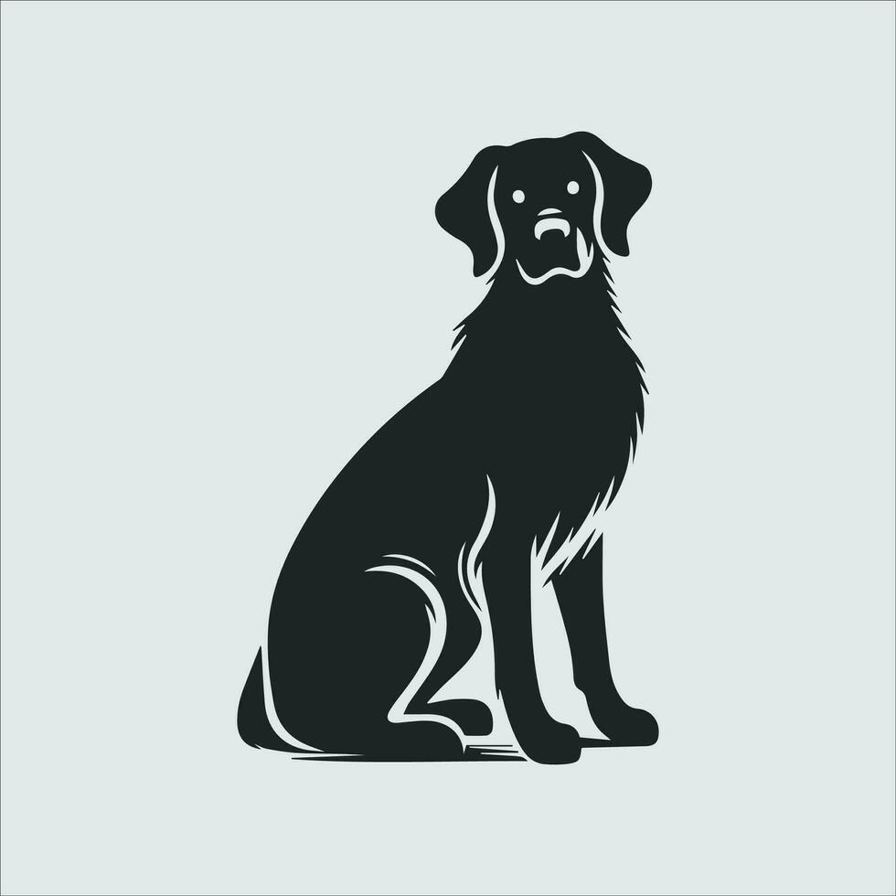 Labrador Retriever Hund auf Weiß Hintergrund. Vektor Illustration. schwarz und Weiß.