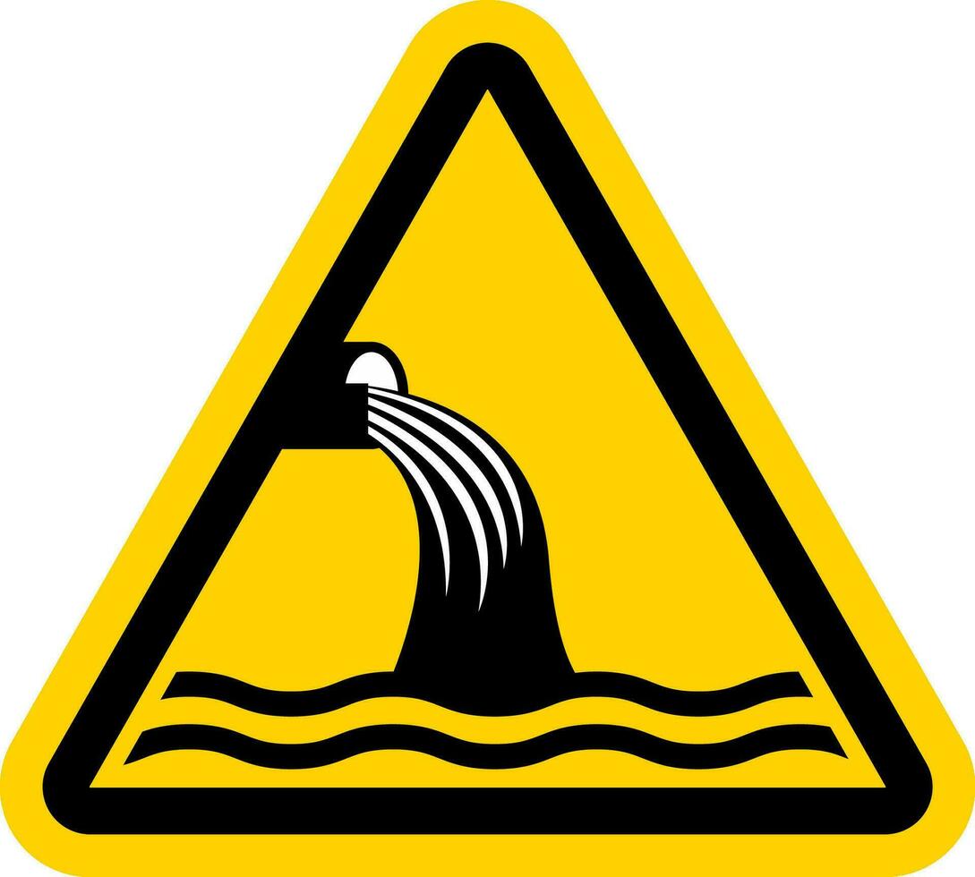 vatten säkerhet tecken varning - avlopp utsläpp utlopp vektor
