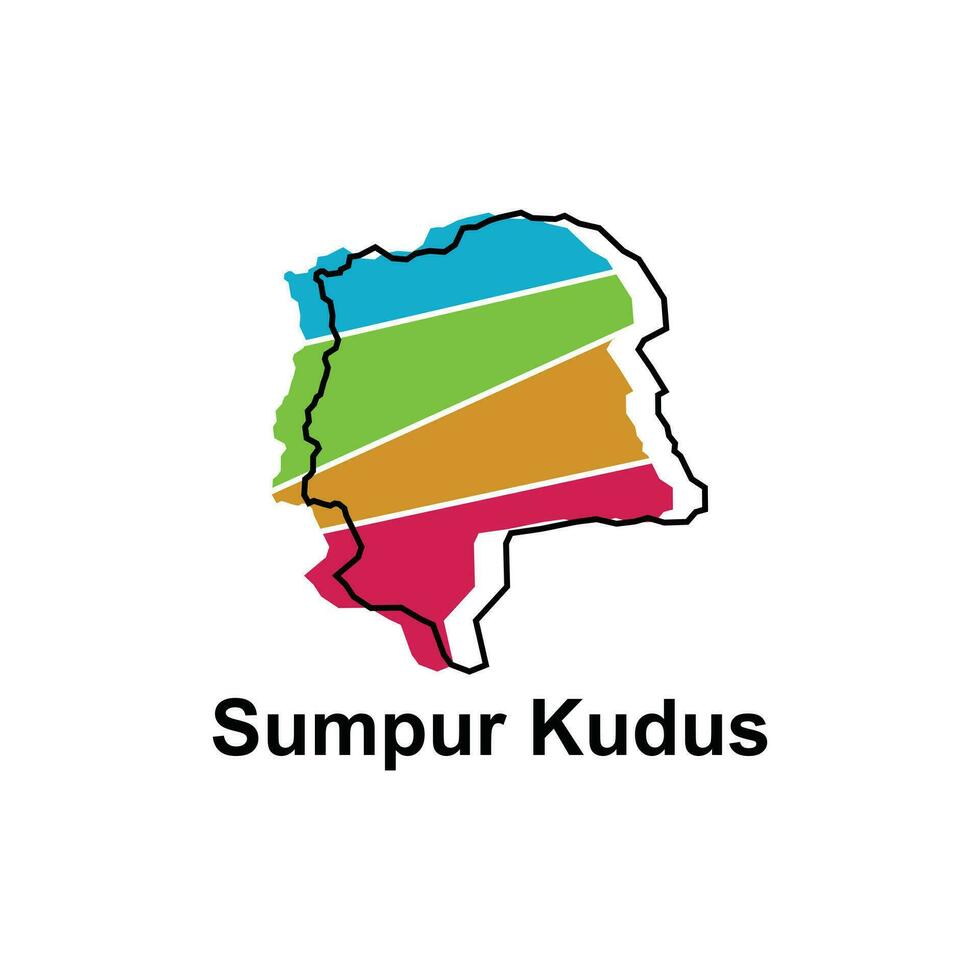 Sumpf Kudus Karte. Vektor Karte von Indonesien Land bunt Design, Illustration Design Vorlage auf Weiß Hintergrund