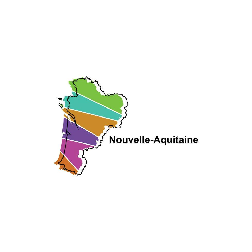 Karta stad av nouvelle aquitaine, vektor isolerat illustration av förenklad administrativ Karta av Frankrike. gränser och namn av de regioner. lämplig för din företag