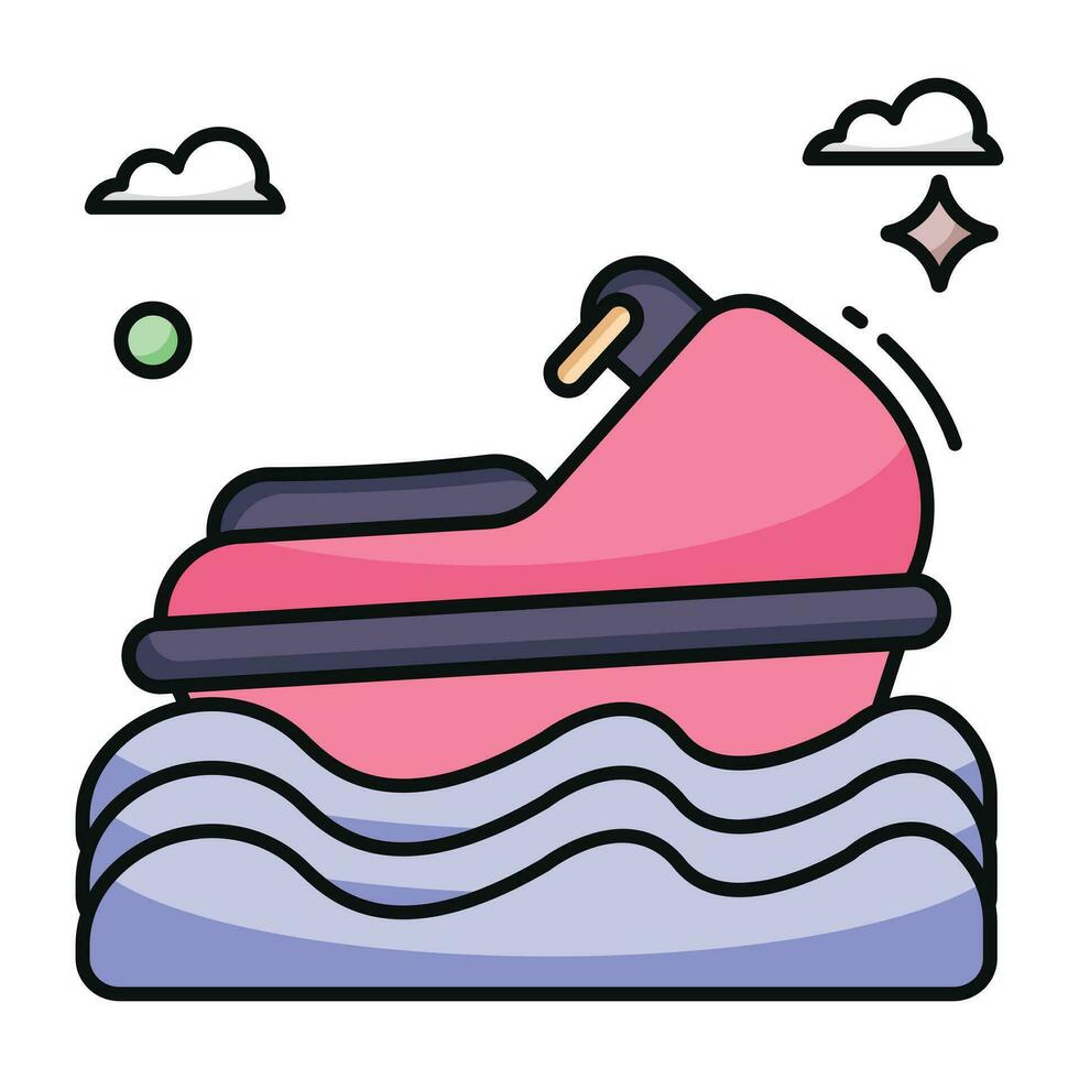 en platt design ikon av skoter båt vektor