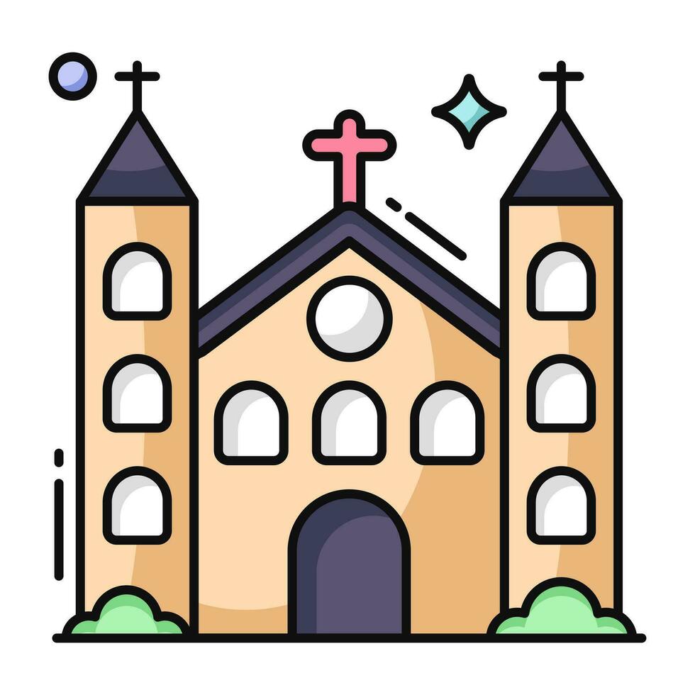 modern design ikon av kyrka byggnad vektor