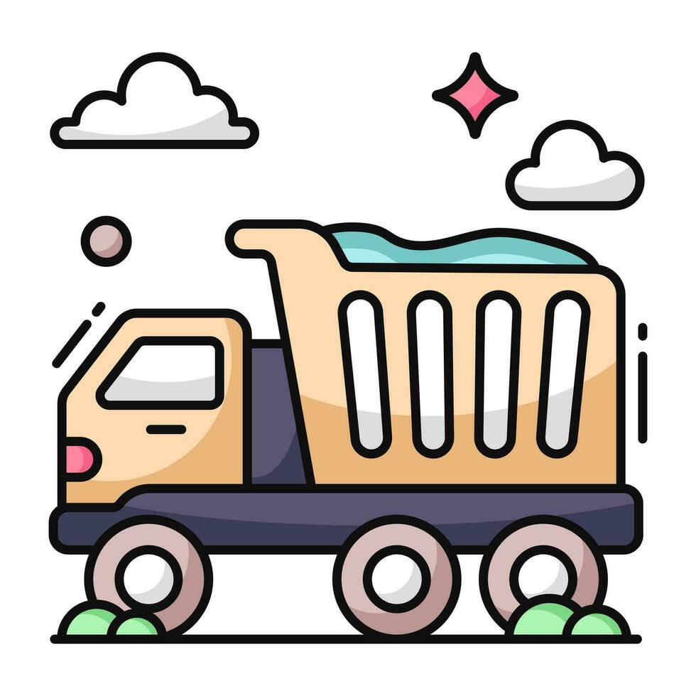 modern design ikon av dumpa lastbil vektor