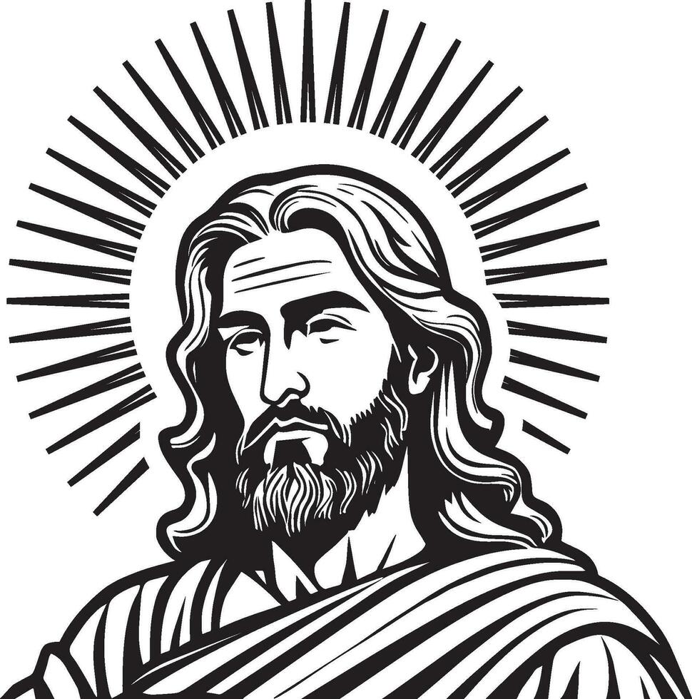 ai genererad Jesus christ ansikte illustration vektor