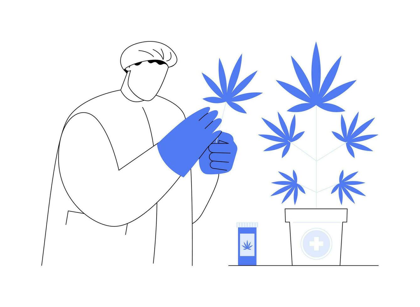 medicinsk marijuana produktion abstrakt begrepp vektor illustration.