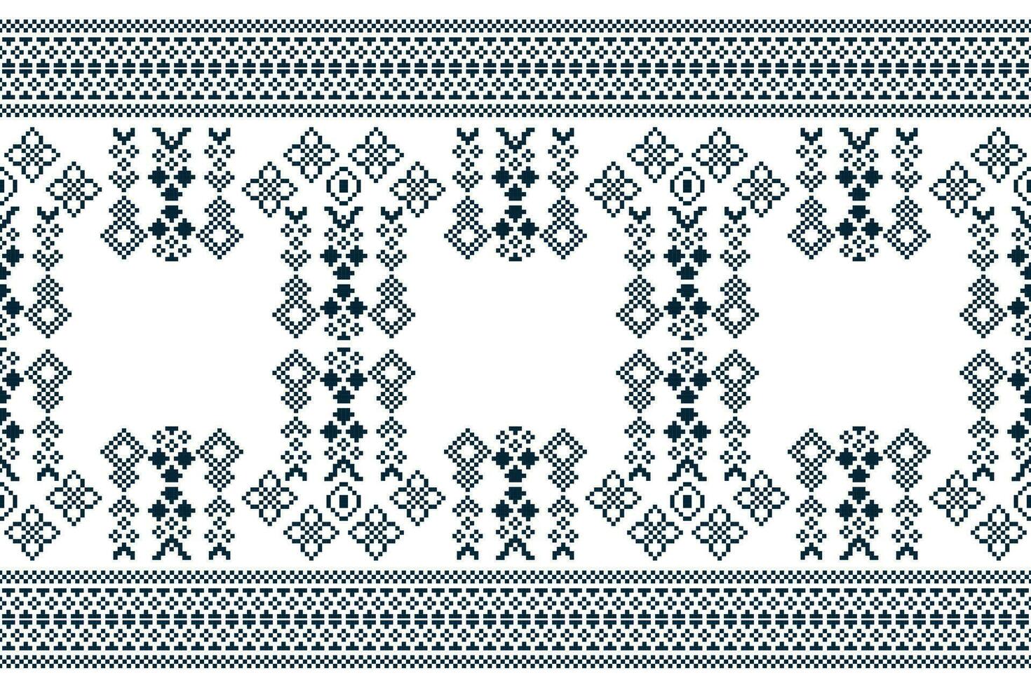 ethnisch geometrisch Stoff Muster Kreuz Stich.ikat Stickerei ethnisch orientalisch Pixel Muster Weiß Hintergrund. abstrakt, vektor, illustration. Textur, Kleidung, Dekoration, Motive, Seide Hintergrund. vektor