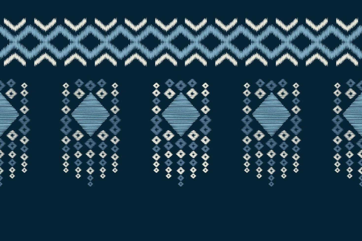 ethnisch Ikat Stoff Muster geometrisch Stil.afrikanisch Ikat Stickerei ethnisch orientalisch Muster Blau Hintergrund. abstrakt, Vektor, Illustration. Textur, Kleidung, Rahmen, Dekoration, Motiv. vektor