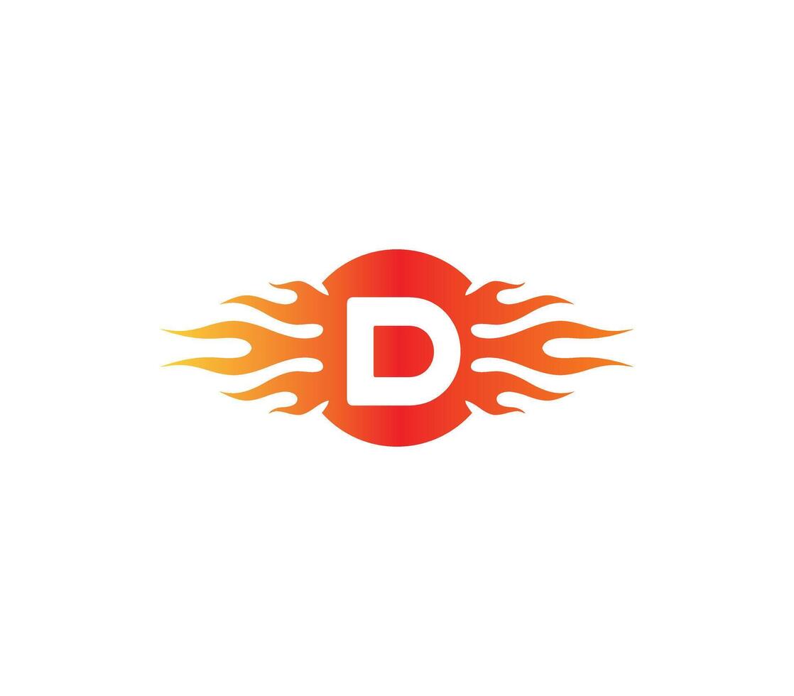 d Alphabet Feuer Logo Design Konzept vektor