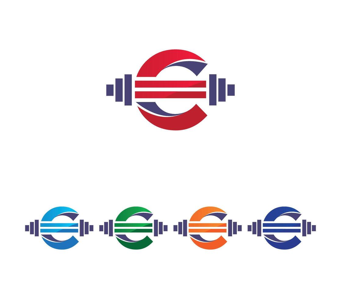 c Alphabet Fitness kreativ Logo Design Konzept vektor