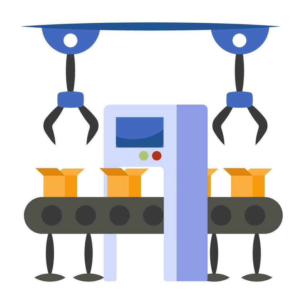 konzeptionelle eben Design Symbol von Roboter Verpackung vektor